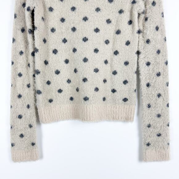 Moth Anthropologie Dotted Woolly Sweater Fuzzy Eyelash Pullover Tan Womens Sz S - Picture 5 of 11